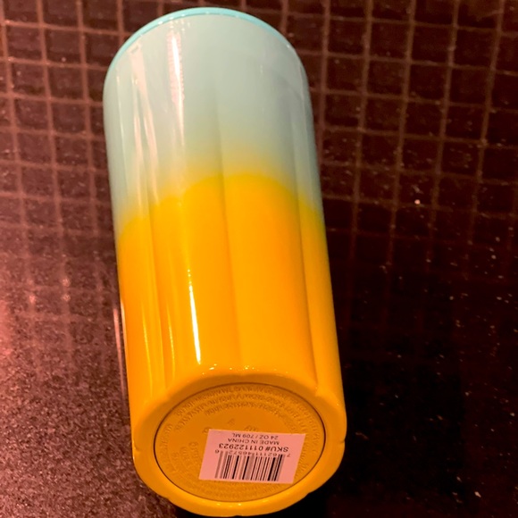 NWT💙💛Starbucks Summer 2021 Blue & Yellow Puffy Stainless S. Venti Tumbler & 🎁 - Picture 4 of 4